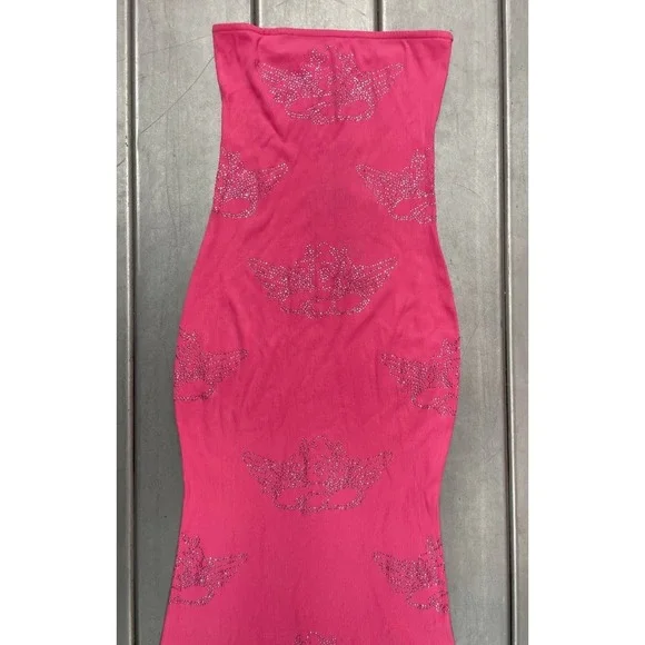 Boys Lie Urban Outfitters Be Mine Diamante Maxi Dress Womens Small Pink Angels - Picture 2 of 14